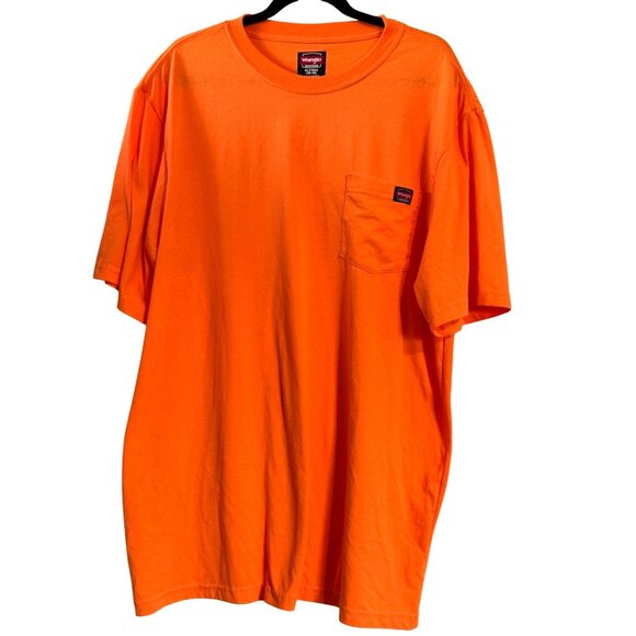 Wrangler Workwear Mens XLT/XGA Orange Pocket T-Shirt - Picture 1 of 7